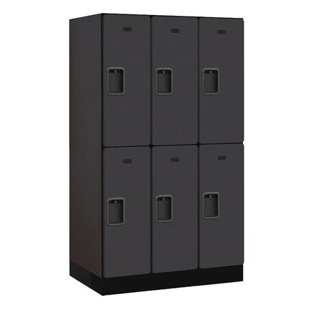 Salsbury Industries Wardrobe Locker, 36Wx64Hx21"D, 2Tier, Black 32351BLK