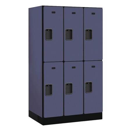 Salsbury Industries Wardrobe Locker, 36Wx64Hx21"D, 2Tier, Blue 32351BLU