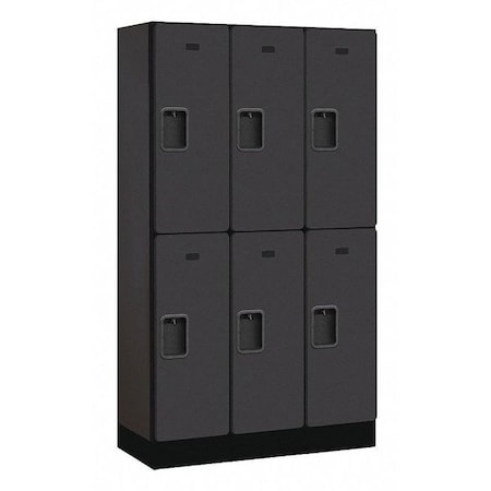 Salsbury Industries Wardrobe Locker, 36Wx64Hx15"D, 2Tier, Black 32355BLK