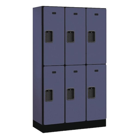 Salsbury Industries Wardrobe Locker, 36Wx64Hx15"D, 2Tier, Blue 32355BLU