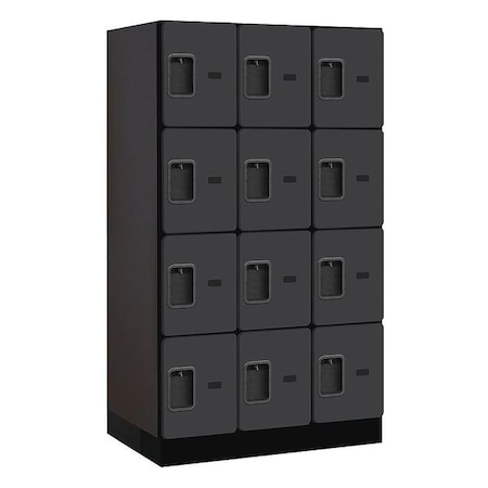Salsbury Industries Wardrobe Locker, 36Wx64Hx21"D, 4Tier, Black 34351BLK