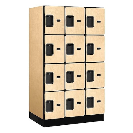 Salsbury Industries Wardrobe Locker, 36Wx64Hx21"D, 4Tier, Maple 34351MAP