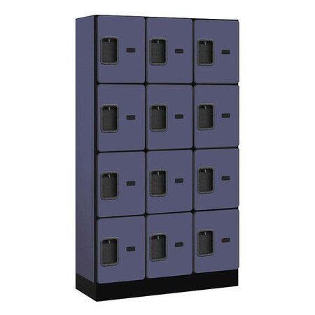 Salsbury Industries Wardrobe Locker, 36Wx64Hx15"D, 4Tier, Blue 34355BLU