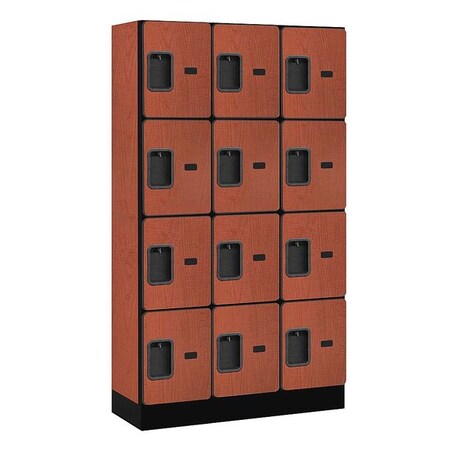 Salsbury Industries Wardrobe Locker, 36Wx64Hx15"D, 4Tier, Chrry 34355CHE