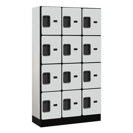 Salsbury Industries Wardrobe Locker, 36Wx64Hx15"D, 4Tier, Gray 34355GRY