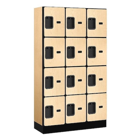 Salsbury Industries Wardrobe Locker, 36Wx64Hx15"D, 4Tier, Maple 34355MAP
