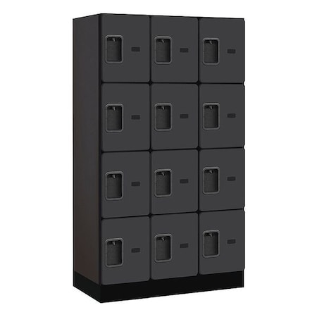 Salsbury Industries Wardrobe Locker, 36Wx64Hx18"D, 4Tier, Black 34358BLK