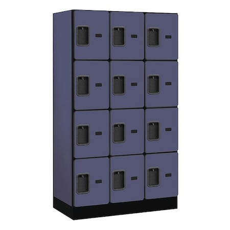 Salsbury Industries Wardrobe Locker, 36Wx64Hx18"D, 4Tier, Blue 34358BLU