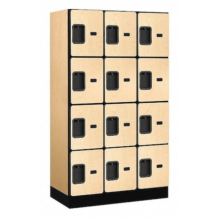 Salsbury Industries Wardrobe Locker, 36Wx64Hx18"D, 4Tier, Maple 34358MAP