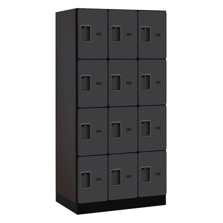 Salsbury Industries Wardrobe Locker, 36Wx76Hx21"D, 4Tier, Black 34361BLK