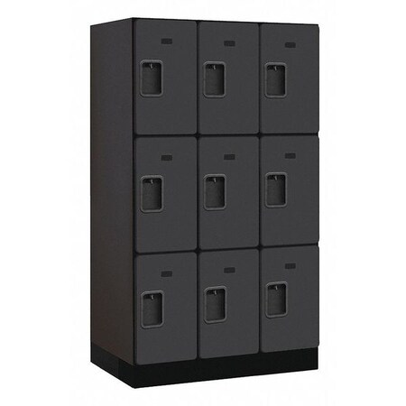 Salsbury Industries Wardrobe Locker, 36Wx64Hx21"D, 3Tier, Black 33351BLK