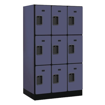 Salsbury Industries Wardrobe Locker, 36Wx64Hx21"D, 3Tier, Blue 33351BLU