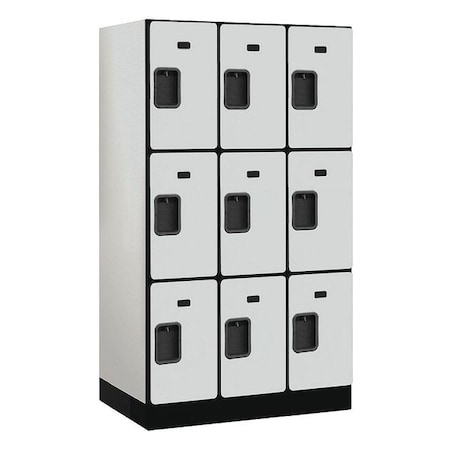 Salsbury Industries Wardrobe Locker, 36Wx64Hx21"D, 3Tier, Gray 33351GRY