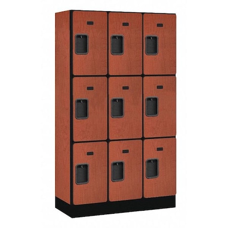 Salsbury Industries Wardrobe Locker, 36Wx64Hx15"D, 3Tier, Chrry 33355CHE