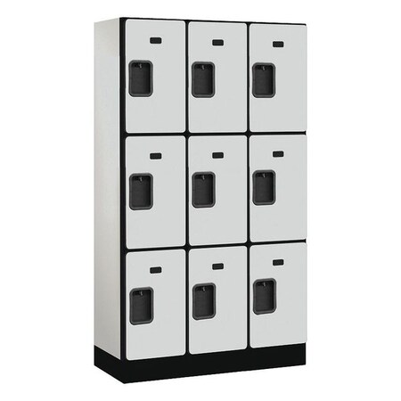 Salsbury Industries Wardrobe Locker, 36Wx64Hx15"D, 3Tier, Gray 33355GRY