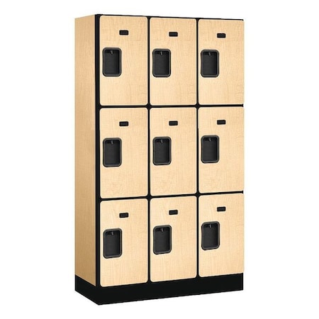 Salsbury Industries Wardrobe Locker, 36Wx64Hx15"D, 3Tier, Maple 33355MAP
