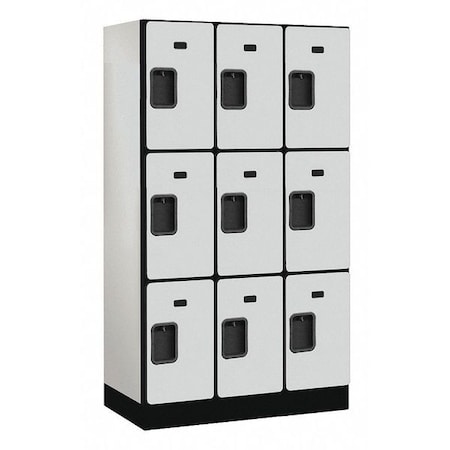 Salsbury Industries Wardrobe Locker, 36Wx64Hx18"D, 3Tier, Gray 33358GRY
