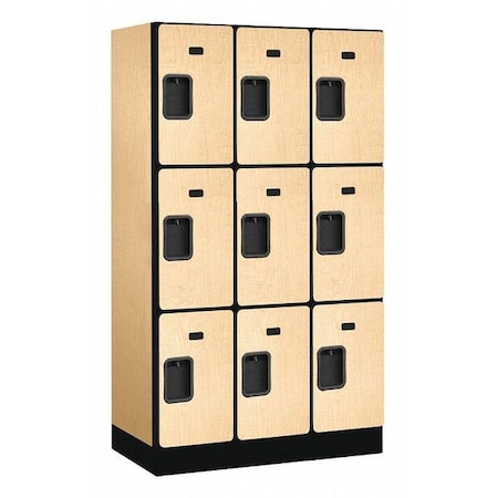 Salsbury Industries Wardrobe Locker, 36Wx64Hx18"D, 3Tier, Maple 33358MAP