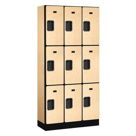 Salsbury Industries Wardrobe Locker, 36Wx76Hx15"D, 3Tier, Maple 33365MAP