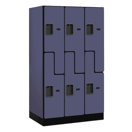 Salsbury Industries Wardrobe Locker, 36Wx64Hx21"D, 2Tier, Blue 37351BLU