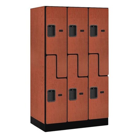 Salsbury Industries Wardrobe Locker, 36Wx64Hx21"D, 2Tier, Chrry 37351CHE