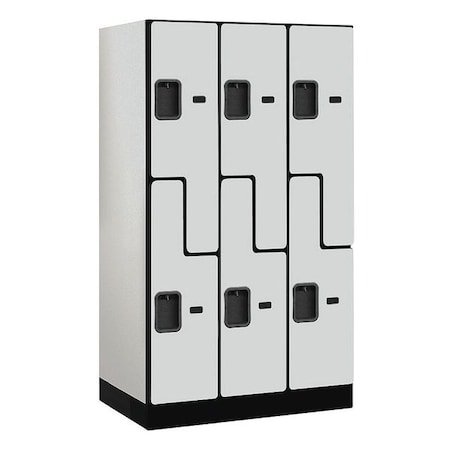 Salsbury Industries Wardrobe Locker, 36Wx64Hx21"D, 2Tier, Gray 37351GRY