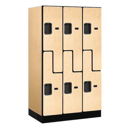 Salsbury Industries Wardrobe Locker, 36Wx64Hx21"D, 2Tier, Maple 37351MAP