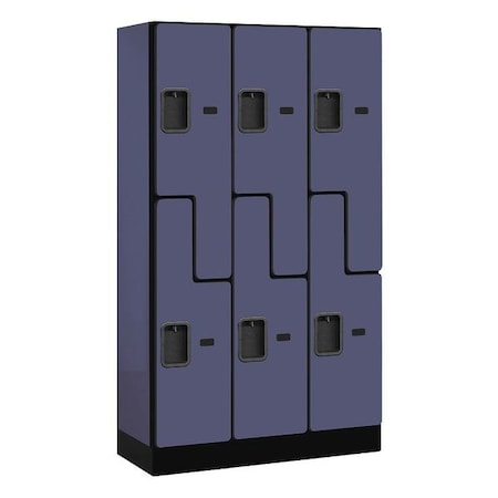 Salsbury Industries Wardrobe Locker, 36Wx64Hx15"D, 2Tier, Blue 37355BLU