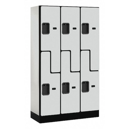 Salsbury Industries Wardrobe Locker, 36Wx64Hx15"D, 2Tier, Gray 37355GRY