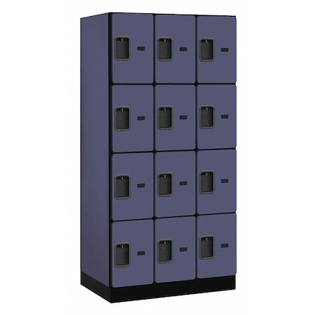 Salsbury Industries Wardrobe Locker, 36Wx76Hx21"D, 4Tier, Blue 34361BLU