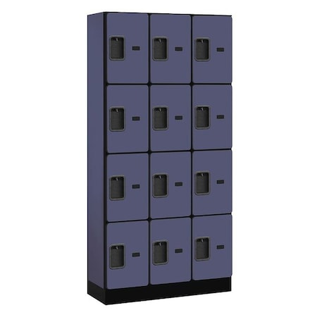 Salsbury Industries Wardrobe Locker, 36Wx76Hx15"D, 4Tier, Blue 34365BLU