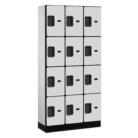 Salsbury Industries Wardrobe Locker, 36Wx76Hx15"D, 4Tier, Gray 34365GRY