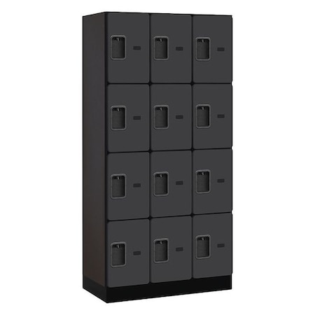 Salsbury Industries Wardrobe Locker, 36Wx76Hx18"D, 4Tier, Black 34368BLK