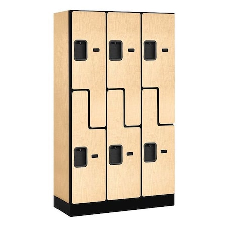 Salsbury Industries Wardrobe Locker, 36Wx64Hx15"D, 2Tier, Maple 37355MAP