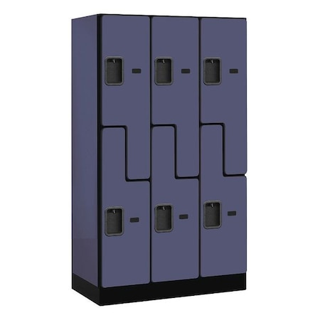Salsbury Industries Wardrobe Locker, 36Wx64Hx18"D, 2Tier, Blue 37358BLU