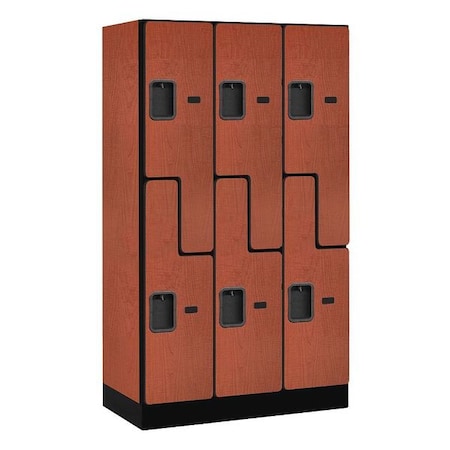 Salsbury Industries Wardrobe Locker, 36Wx64Hx18"D, 2Tier, Chrry 37358CHE