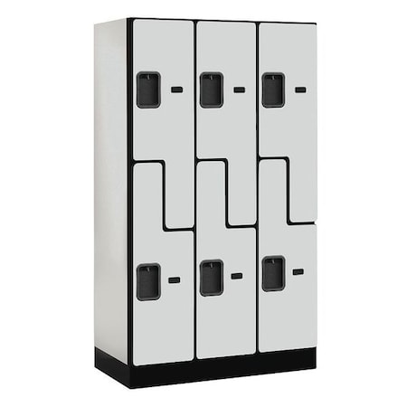 Salsbury Industries Wardrobe Locker, 36Wx64Hx18"D, 2Tier, Gray 37358GRY