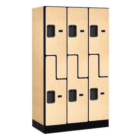 Salsbury Industries Wardrobe Locker, 36Wx64Hx18"D, 2Tier, Maple 37358MAP