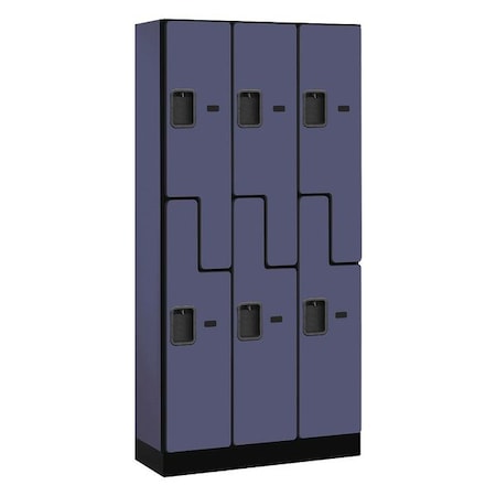 Salsbury Industries Wardrobe Locker, 36Wx76Hx15"D, 2Tier, Blue 37365BLU