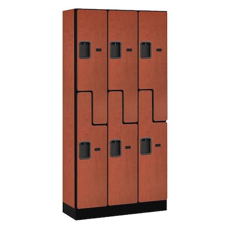 Salsbury Industries Wardrobe Locker, 36Wx76Hx15"D, 2Tier, Chrry 37365CHE