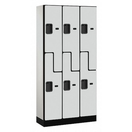 Salsbury Industries Wardrobe Locker, 36Wx76Hx15"D, 2Tier, Gray 37365GRY