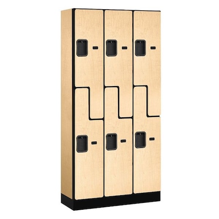 Salsbury Industries Wardrobe Locker, 36Wx76Hx15"D, 2Tier, Maple 37365MAP