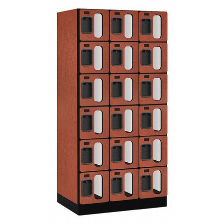 Salsbury Industries Box Locker, 36Wx76Hx21"D, 6Tier, Chrry S-36361CHE