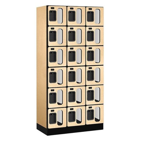 Salsbury Industries Box Locker, 36Wx76Hx18"D, 6Tier, Maple S-36368MAP