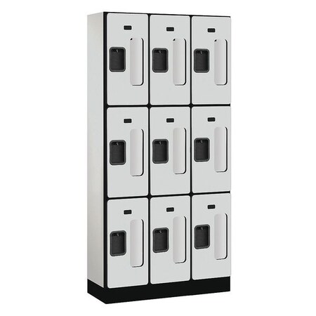 Salsbury Industries Wardrobe Locker, 36Wx76Hx15"D, 3Tier, Gray S-33365GRY