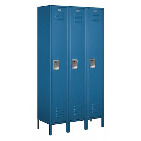 Salsbury Industries Wardrobe Locker, 45Wx78Hx15"D, 1Tier, Blue 51365BL-U