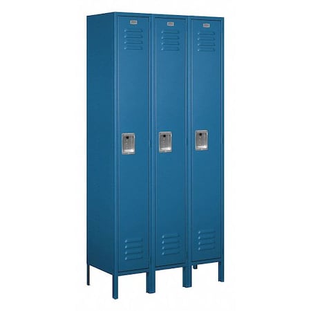 Salsbury Industries Wardrobe Locker, 36Wx78Hx15"D, 1Tier, Blue 61365BL-U