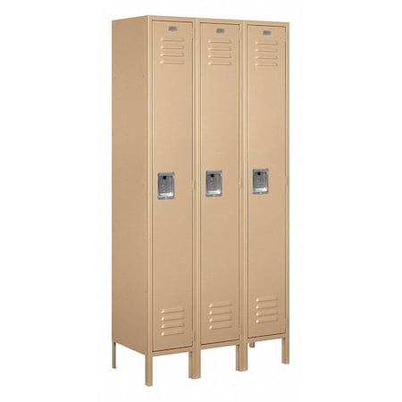 Salsbury Industries Wardrobe Locker, 36Wx78Hx15"D, 1Tier, Tan 61365TN-U