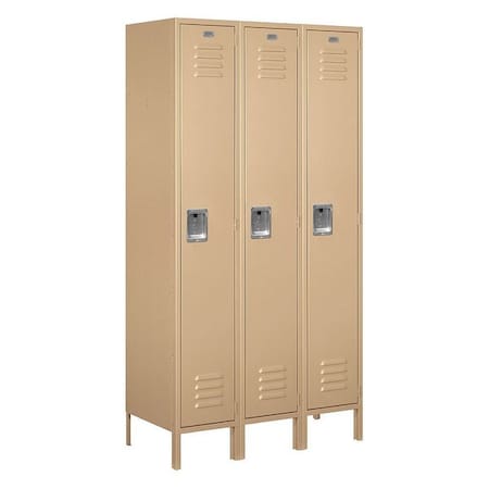 Salsbury Industries Wardrobe Locker, 45Wx78Hx18"D, 1Tier, Tan 51368TN-U
