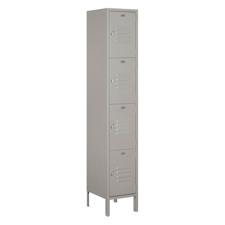 Salsbury Industries Wardrobe Locker, 15Wx78Hx15"D, 4Tier, Gray 54165GY-A